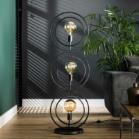 Fraaai Vloerlamp Twan 3L - zwart