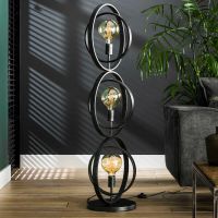 Fraaai Vloerlamp Twan 3L - zwart