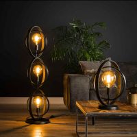 Fraaai Vloerlamp Twan 3L - zwart