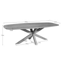Starfurn Eettafel Nina Deens ovaal 240 cm - naturel