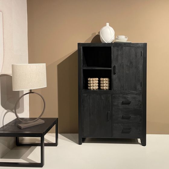 Norris wandkast 100 cm - zwart