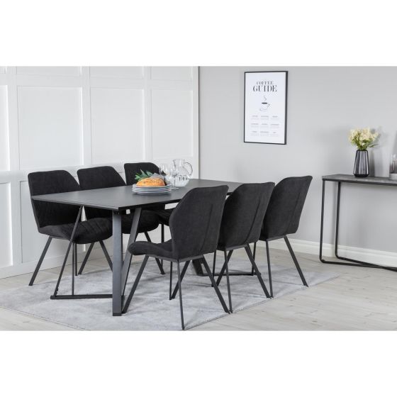 Mako rechthoekige eettafel - 180 x 90 cm - zwart