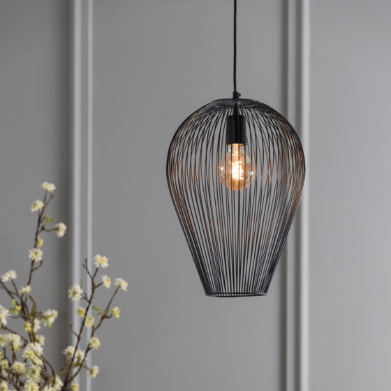 Abby hanglamp Ø31x40 cm mat zwart van het woonmerk Light&Living