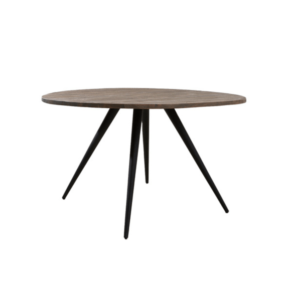 Turi eettafel Ø140x76 cm donkerbruin/zwart van het woonmerk Light&Living
