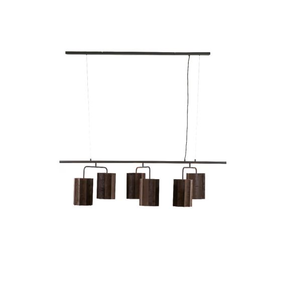 Edisa hanglamp 6L - velvet donker bruin