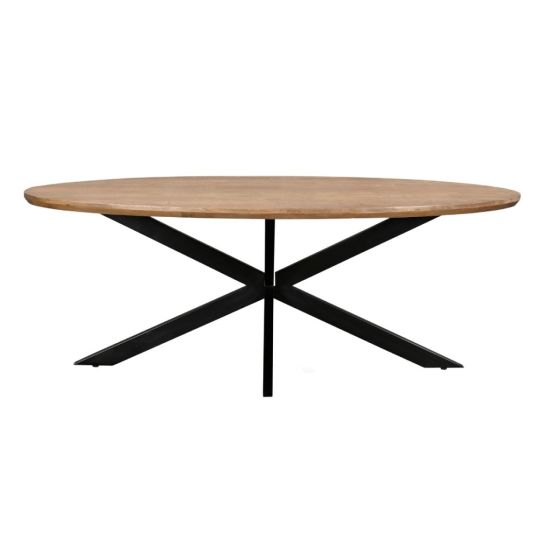 Jesper ovale eettafel - 160 cm - mangohout - naturel