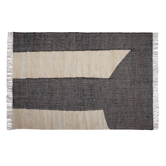 Lias vloerkleed jute 200 x 300 cm naturel/zwart van het woonmerk Woood