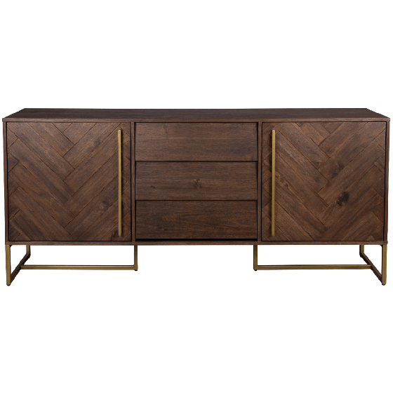 Class dressoir hoog MDF 45x180x80 cm bruin/goud van het woonmerk Dutchbone