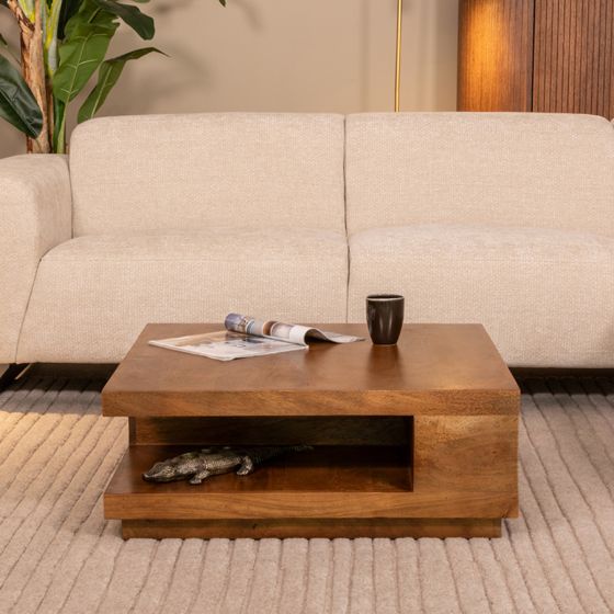 Square salontafel mangohout 80 cm