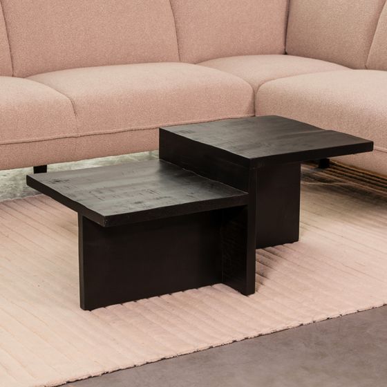 Skip salontafel 90x50x40 cm - zwart mangohout