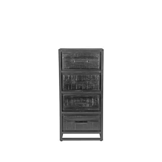 Chili ladekast mangohout zwart 50x30x105 cm