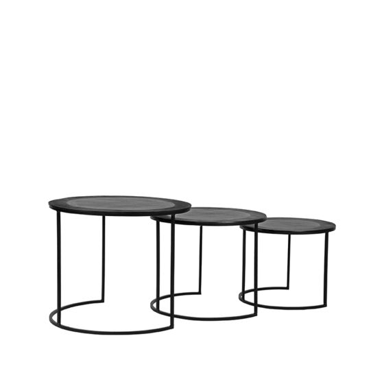 Tress salontafel metaal zwart | set van 3