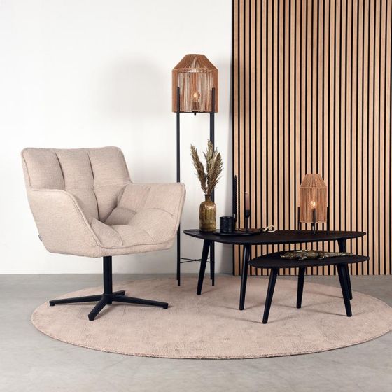 Ian draaifauteuil bouclè naturel