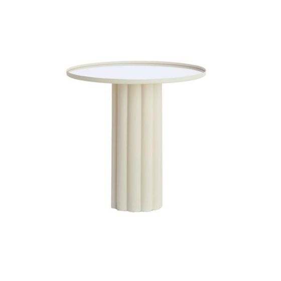 Rosario bijzettafel ø51x50 cm spiegel - helder+crème