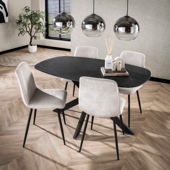Gabriel eettafel 150 cm deens ovaal - zwart bruin