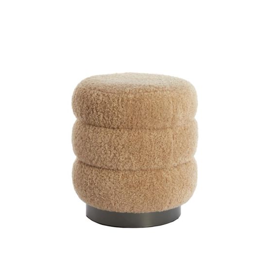 Jobbi poef Ø40x45 cm - beige+mat zwart