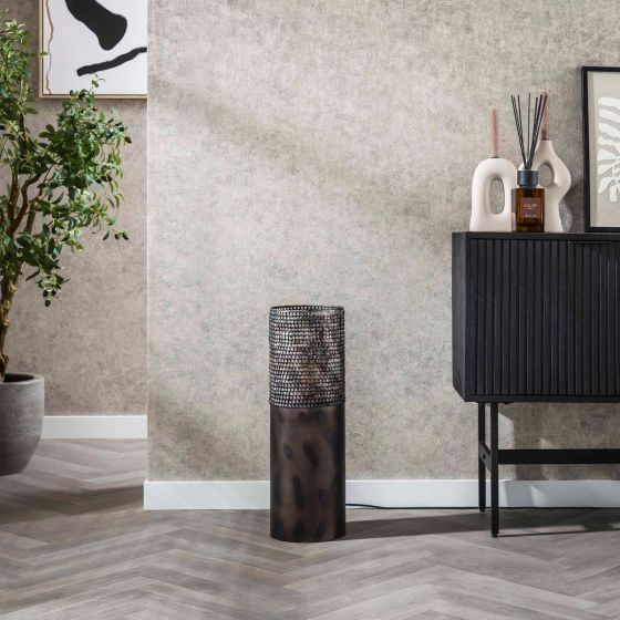 Markus vloerlamp Ø20 cilinder 60 cm - zwart bruin