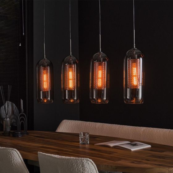 Wrexham hanglamp 4L 105 cm staal smoke van het woonmerk Fraaai