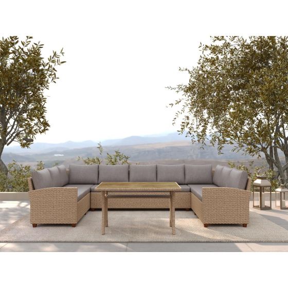 Elisabeth loungeset 9 personen - naturel