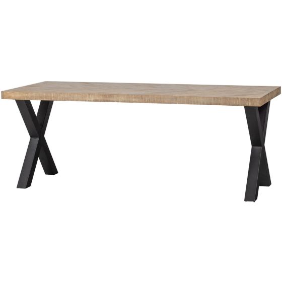Combi-Tablo mango visgraat 180x90 cm + Alkmaar poot