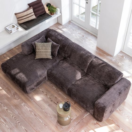 Cloud chaise longue links geweven chenille