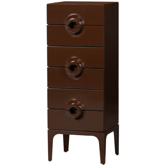 Merge ladekast 6 lades hout - bruin/rood