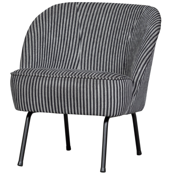 Vogue fauteuil streep - zwart/grijs