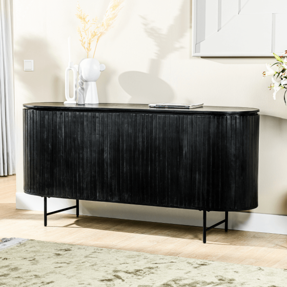 Nauvoo dressoir 165cm zwart van het woonmerk Vurna