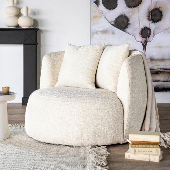 Fauteuil Louis met kussen - boucle