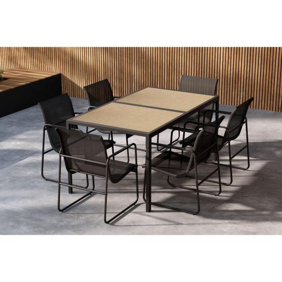 Akira tuintafelset - zwart/bruin