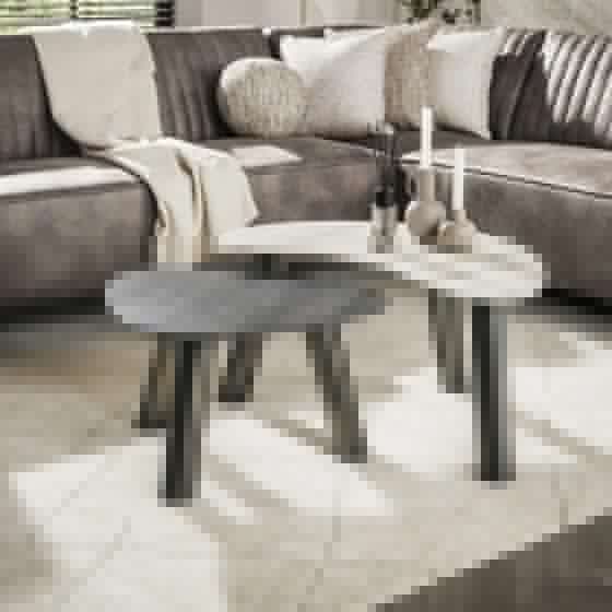 Cattaneo organische salontafels - set van 2 - travertin look