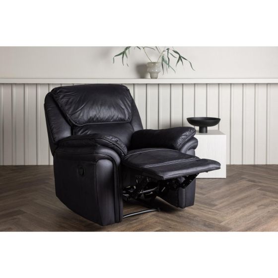 Kazo verstelbare fauteuil - lederlook - zwart