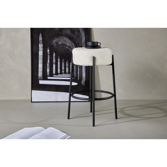 Soko barkruk 70 cm - boucle - wit