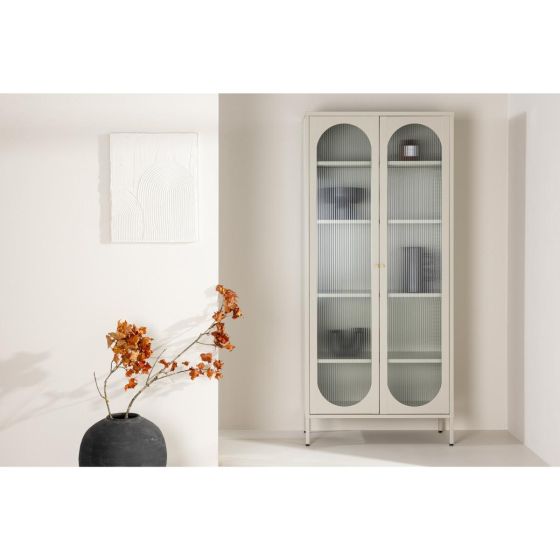 Mila vitrinekast - 80 x 180 cm - beige