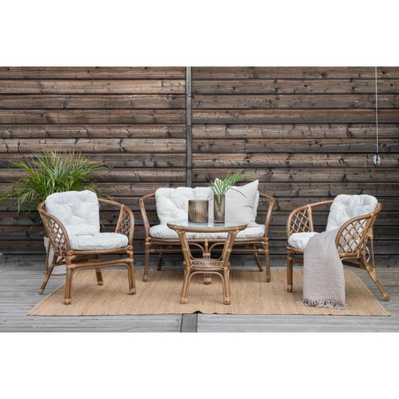 Matteo loungeset - Loungestoelen walnoot - rattan