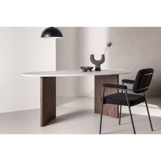 Movo organische eettafel - 180 x 90 cm - betonlook