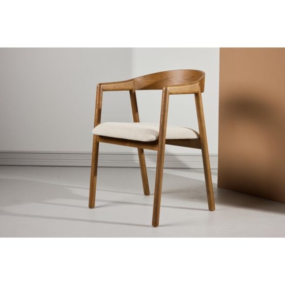 Dupont eetkamerstoel - essenhout en stof