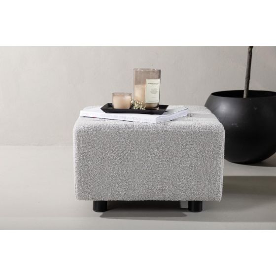 Sol hocker - boucle - lichtgrijs