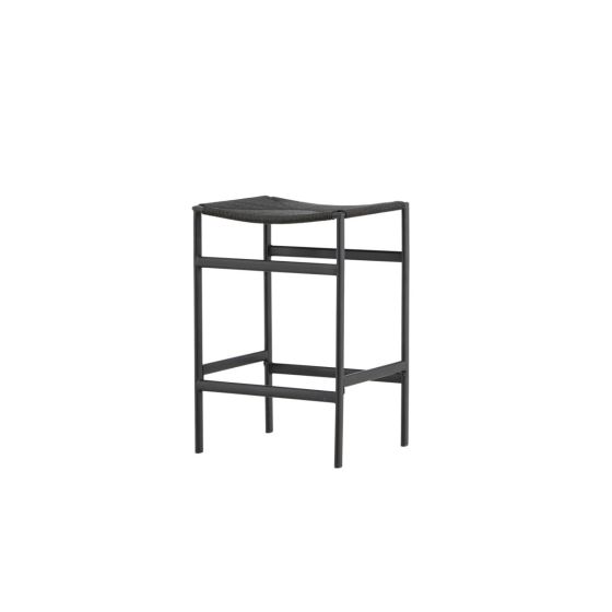 Polsty barkruk 63 cm - rattan - zwart