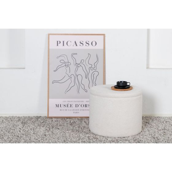 Blaze poef - teddy - wit