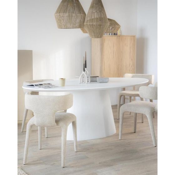 Ovale eettafel Elin - 200x110 cm - wit
