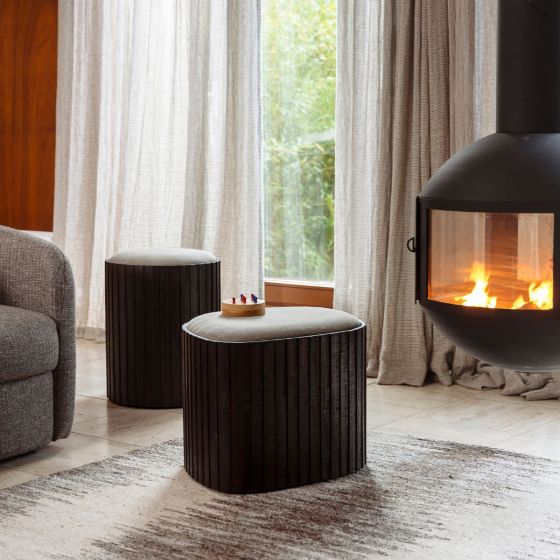 Bay opbergpoef laag - bruin