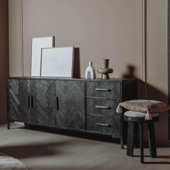 Ziano dressoir - 220 cm - zwart