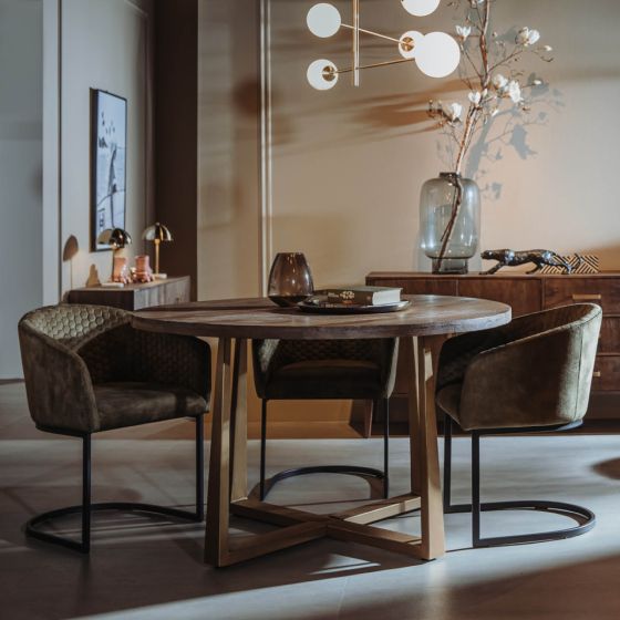 Belvedere eettafel - ø130 cm - bruin