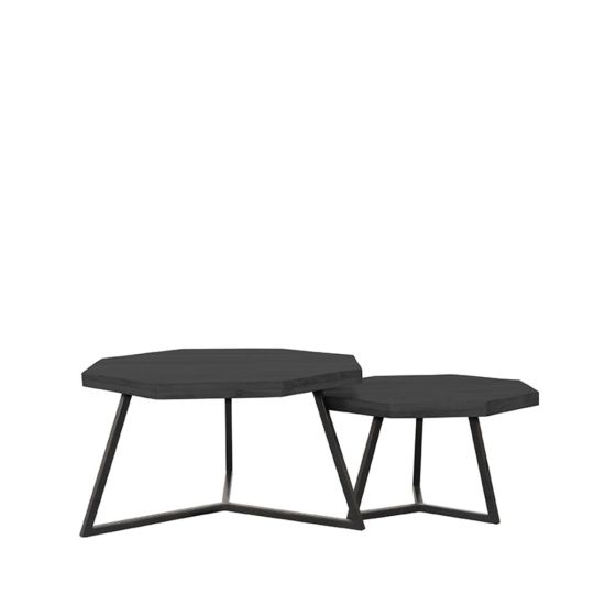 Figure salontafel mangohout 70 cm - zwart