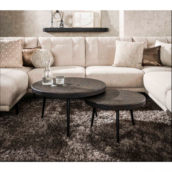 Ronde salontafels - set van 2 - zwart