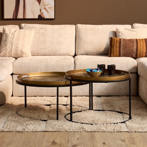 Julie salontafel set van 2 - bruin