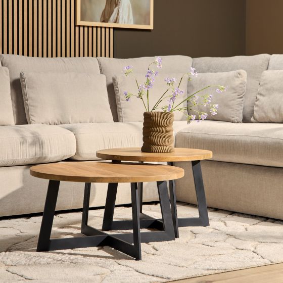 Ronde salontafels Austin - set van 2