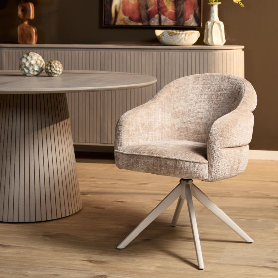 Eetkamerstoel Bella zand poot