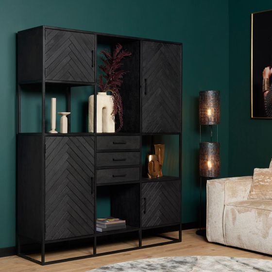 Vakkenkast New York Supreme XXL - 160 cm - zwart